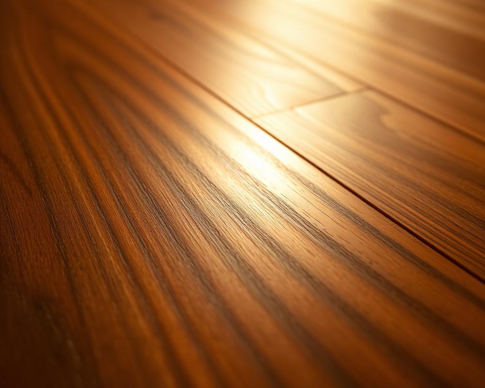 Close-up of a well-maintained hardwood floor with a glossy protective sheen
